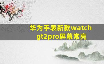 华为手表新款watch gt2pro屏幕常亮