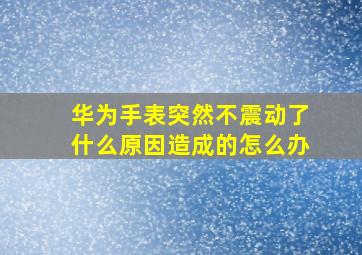 华为手表突然不震动了什么原因造成的怎么办