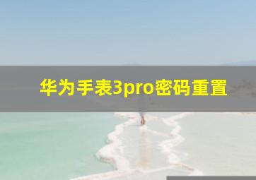 华为手表3pro密码重置