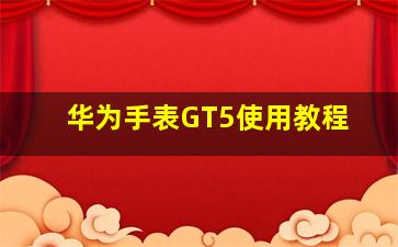 华为手表GT5使用教程