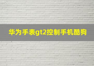 华为手表gt2控制手机酷狗