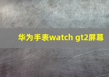 华为手表watch gt2屏幕