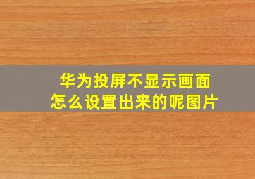 华为投屏不显示画面怎么设置出来的呢图片