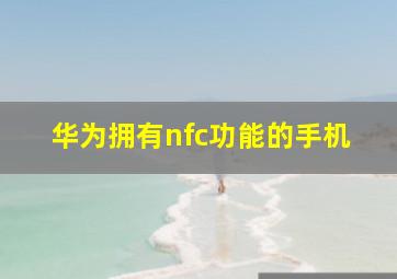 华为拥有nfc功能的手机