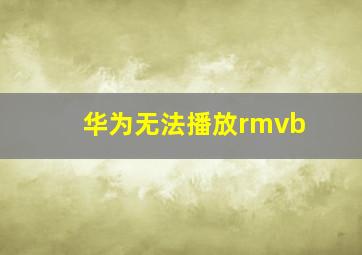 华为无法播放rmvb