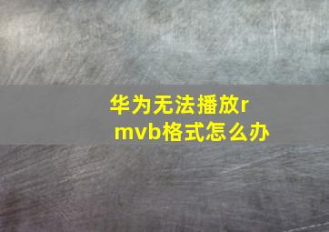 华为无法播放rmvb格式怎么办