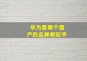 华为是哪个国产的品牌啊知乎