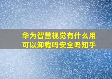 华为智慧视觉有什么用可以卸载吗安全吗知乎