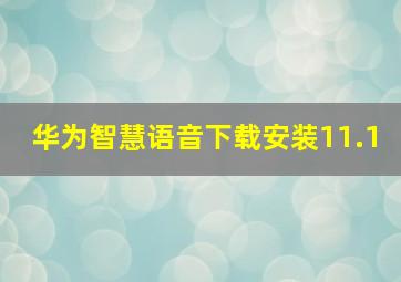 华为智慧语音下载安装11.1