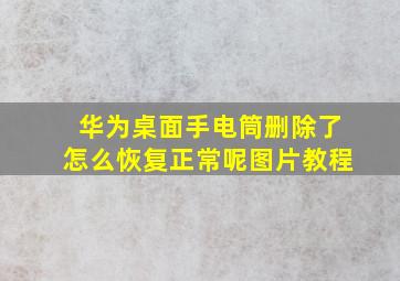 华为桌面手电筒删除了怎么恢复正常呢图片教程