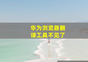 华为浏览器翻译工具不见了