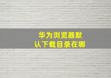 华为浏览器默认下载目录在哪