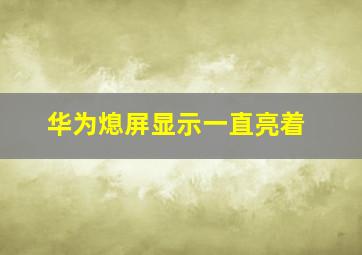 华为熄屏显示一直亮着