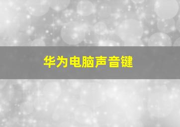 华为电脑声音键