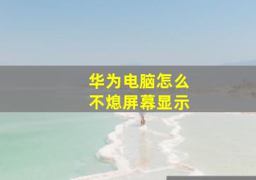 华为电脑怎么不熄屏幕显示