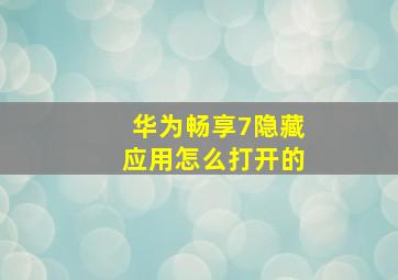 华为畅享7隐藏应用怎么打开的