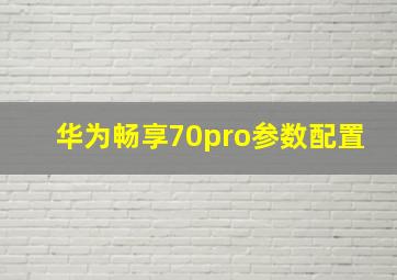 华为畅享70pro参数配置