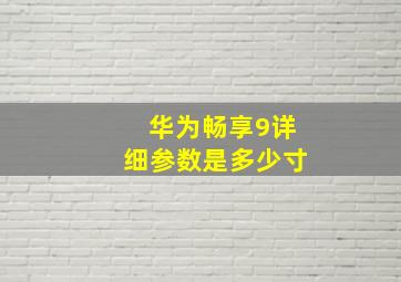 华为畅享9详细参数是多少寸