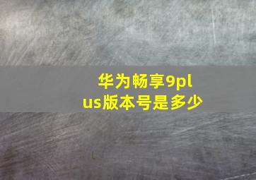 华为畅享9plus版本号是多少