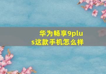 华为畅享9plus这款手机怎么样