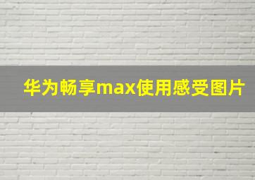 华为畅享max使用感受图片