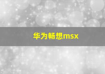 华为畅想msx