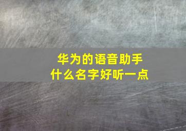 华为的语音助手什么名字好听一点