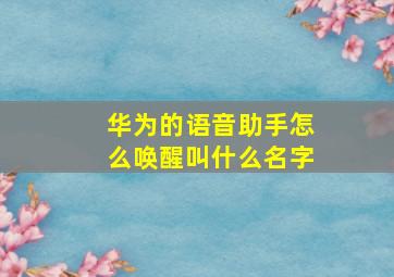 华为的语音助手怎么唤醒叫什么名字