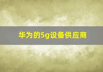 华为的5g设备供应商