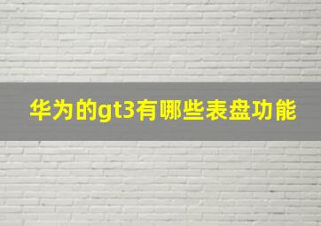 华为的gt3有哪些表盘功能