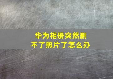 华为相册突然删不了照片了怎么办