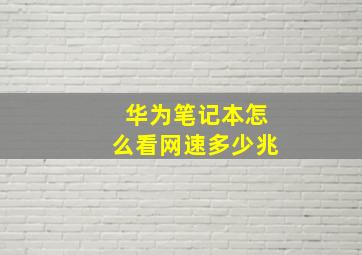 华为笔记本怎么看网速多少兆