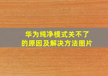 华为纯净模式关不了的原因及解决方法图片