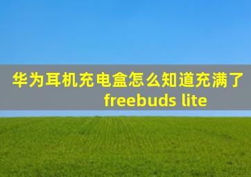 华为耳机充电盒怎么知道充满了 freebuds lite