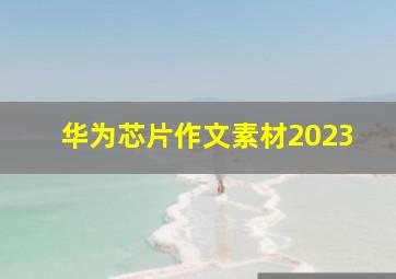 华为芯片作文素材2023