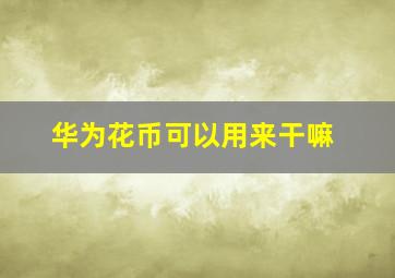 华为花币可以用来干嘛