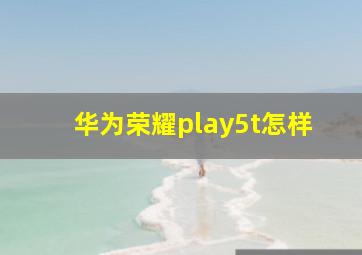 华为荣耀play5t怎样