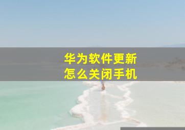 华为软件更新怎么关闭手机