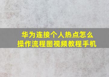 华为连接个人热点怎么操作流程图视频教程手机