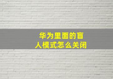 华为里面的盲人模式怎么关闭