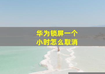 华为锁屏一个小时怎么取消