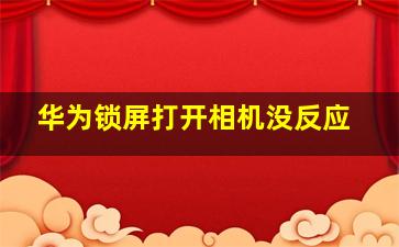 华为锁屏打开相机没反应