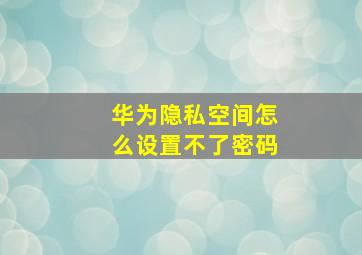 华为隐私空间怎么设置不了密码