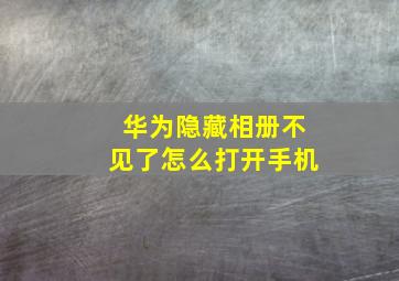 华为隐藏相册不见了怎么打开手机