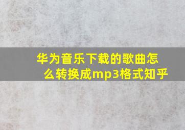 华为音乐下载的歌曲怎么转换成mp3格式知乎