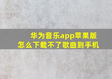 华为音乐app苹果版怎么下载不了歌曲到手机