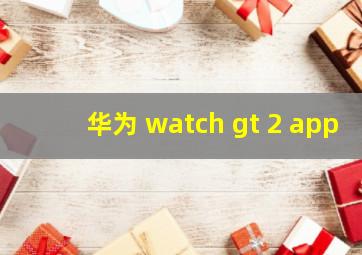 华为 watch gt 2 app