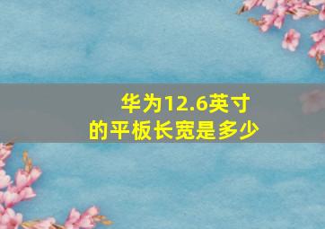 华为12.6英寸的平板长宽是多少