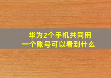 华为2个手机共同用一个账号可以看到什么