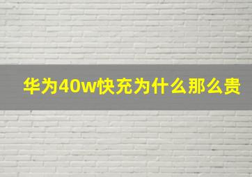 华为40w快充为什么那么贵